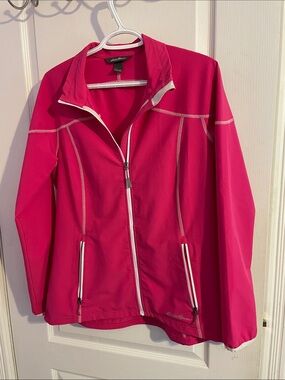 Eddie Bauer Stratify Jacket Womens Petunia Pink Windbreaker Water Repellent